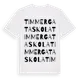 White t-shirt med Timmergata Skola ordlek t-shirt