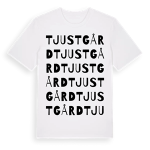 Tjust gård ordlek t-shirt – ekologisk bomull t-shirt från Pinshirt