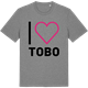 Mid Heather Gray t-shirt med Jag älskar Tobo t-shirt stort tryck