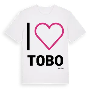 Jag älskar Tobo t-shirt stort tryck – ekologisk bomull t-shirt från Pinshirt