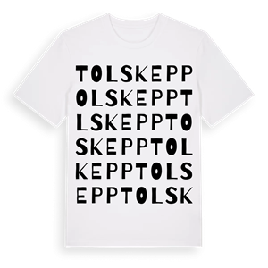 Tolskepp ordlek t-shirt – ekologisk bomull t-shirt från Pinshirt
