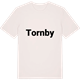 Vintage White t-shirt med Tornby fetstil t-shirt