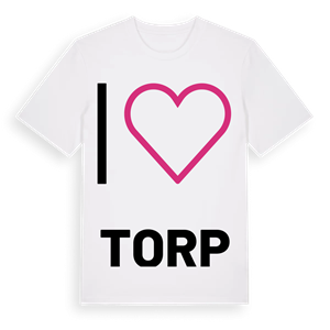 Jag älskar Torp t-shirt stort tryck – ekologisk bomull t-shirt från PinShirt