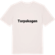 Vintage White t-shirt med Torpskogen fetstil t-shirt
