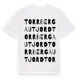 White t-shirt med Torrberga Utjord ordlek t-shirt