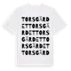 White t-shirt med Torsgärdet ordlek t-shirt