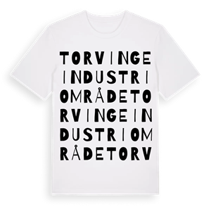Torvinge industriområde ordlek t-shirt – ekologisk bomull t-shirt från Pinshirt