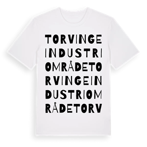 Torvinge industriområde ordlek t-shirt – ekologisk bomull t-shirt från Pinshirt
