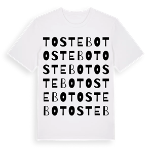 Tostebo ordlek t-shirt – ekologisk bomull t-shirt från Pinshirt