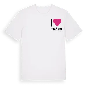 Jag älskar Träbo t-shirt litet tryck – ekologisk bomull t-shirt från Pinshirt