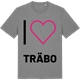 Mid Heather Gray t-shirt med Jag älskar Träbo t-shirt stort tryck