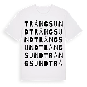 Trångsund ordlek t-shirt – ekologisk bomull t-shirt från PinShirt