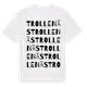 White t-shirt med Trollenäs ordlek t-shirt
