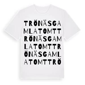 Trönäs gamla tomt ordlek t-shirt – ekologisk bomull t-shirt från Pinshirt