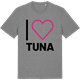 Mid Heather Gray t-shirt med Jag älskar Tuna t-shirt stort tryck