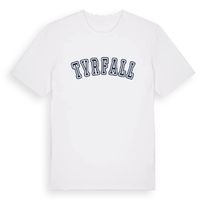 Tyrfall college t-shirt – ekologisk bomull t-shirt från Pinshirt