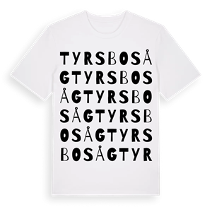 Tyrsbo såg ordlek t-shirt – ekologisk bomull t-shirt från Pinshirt