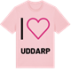 Pink Cotton t-shirt med Jag älskar Uddarp t-shirt stort tryck