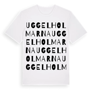 Uggelholmarna ordlek t-shirt – ekologisk bomull t-shirt från Pinshirt
