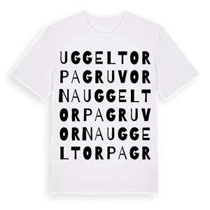 Uggeltorpagruvorna ordlek t-shirt – ekologisk bomull t-shirt från Pinshirt