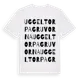 White t-shirt med Uggeltorpagruvorna ordlek t-shirt