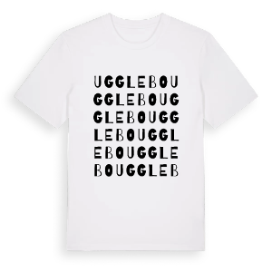 Ugglebo ordlek t-shirt – ekologisk bomull t-shirt från Pinshirt