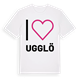 White t-shirt med Jag älskar Ugglö t-shirt stort tryck
