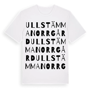 Ullstämma Norrgård ordlek t-shirt – ekologisk bomull t-shirt från Pinshirt