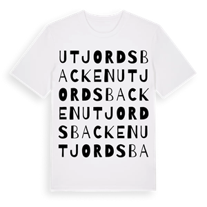 Utjordsbacken ordlek t-shirt – ekologisk bomull t-shirt från Pinshirt