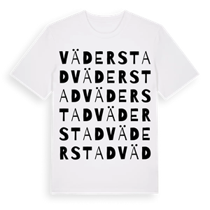 Väderstad ordlek t-shirt – ekologisk bomull t-shirt från Pinshirt