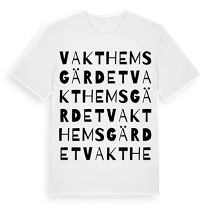 Vakthemsgärdet ordlek t-shirt – ekologisk bomull t-shirt från Pinshirt