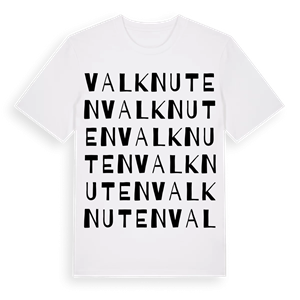 Valknuten ordlek t-shirt – ekologisk bomull t-shirt från Pinshirt