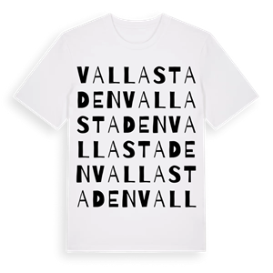 Vallastaden ordlek t-shirt – ekologisk bomull t-shirt från Pinshirt