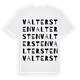 White t-shirt med Valtersten ordlek t-shirt