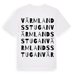Värmlandsstugan ordlek t-shirt – ekologisk bomull t-shirt från Pinshirt