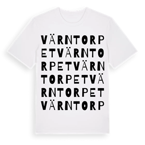 Värntorpet ordlek t-shirt – ekologisk bomull t-shirt från Pinshirt