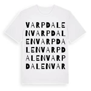 Varpdalen ordlek t-shirt – ekologisk bomull t-shirt från Pinshirt