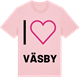 Pink Cotton t-shirt med Jag älskar Väsby t-shirt stort tryck