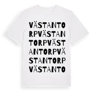 Västantorp ordlek t-shirt – ekologisk bomull t-shirt från Pinshirt