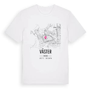 Väster karta t-shirt – ekologisk bomull t-shirt från Pinshirt