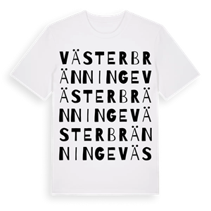 Västerbränninge ordlek t-shirt – ekologisk bomull t-shirt från Pinshirt