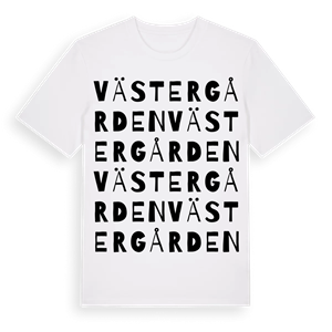 Västergården ordlek t-shirt – ekologisk bomull t-shirt från PinShirt