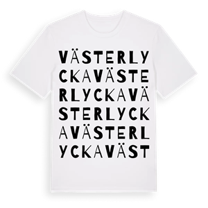 Västerlycka ordlek t-shirt – ekologisk bomull t-shirt från Pinshirt