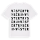 White t-shirt med Västertryserum ordlek t-shirt