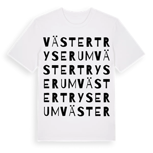 Västertryserum ordlek t-shirt – ekologisk bomull t-shirt från Pinshirt