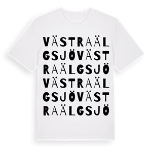 Västra Älgsjö ordlek t-shirt – ekologisk bomull t-shirt från Pinshirt
