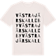 Vintage White t-shirt med Västra Järskalleby ordlek t-shirt