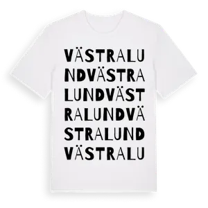 Västra Lund ordlek t-shirt – ekologisk bomull t-shirt från Pinshirt