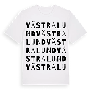 Västra Lund ordlek t-shirt – ekologisk bomull t-shirt från Pinshirt