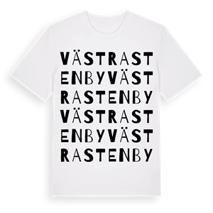 Västra Stenby ordlek t-shirt – ekologisk bomull t-shirt från Pinshirt